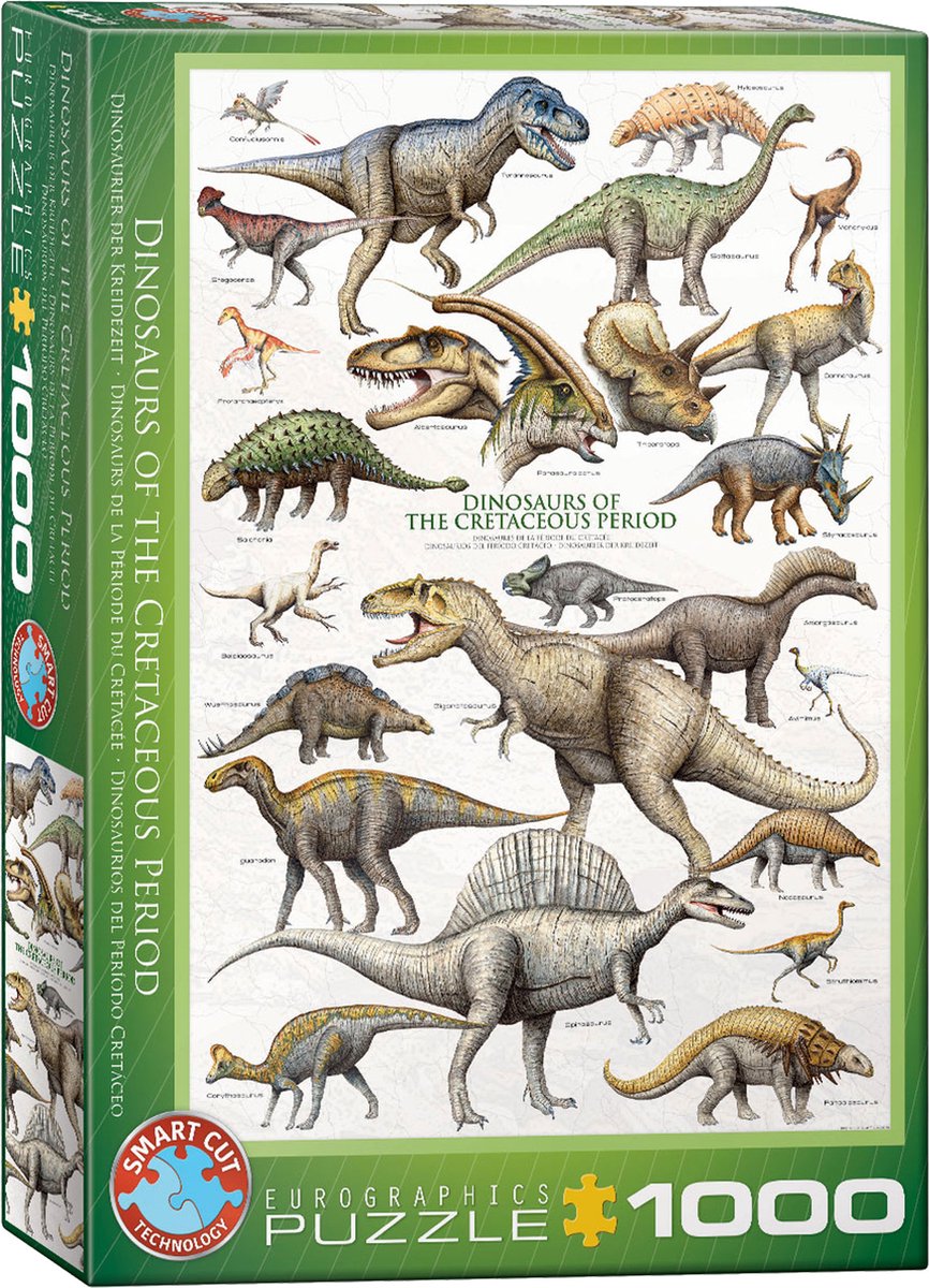 Eurographics puzzel dinosaurs of the cretaceous - legpuzzel 1000 stukjes.