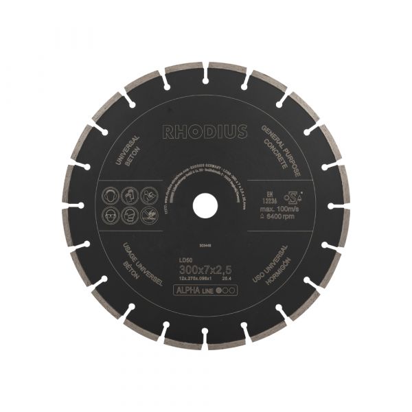 Diamantzaagblad 300x7x2,5x25,4