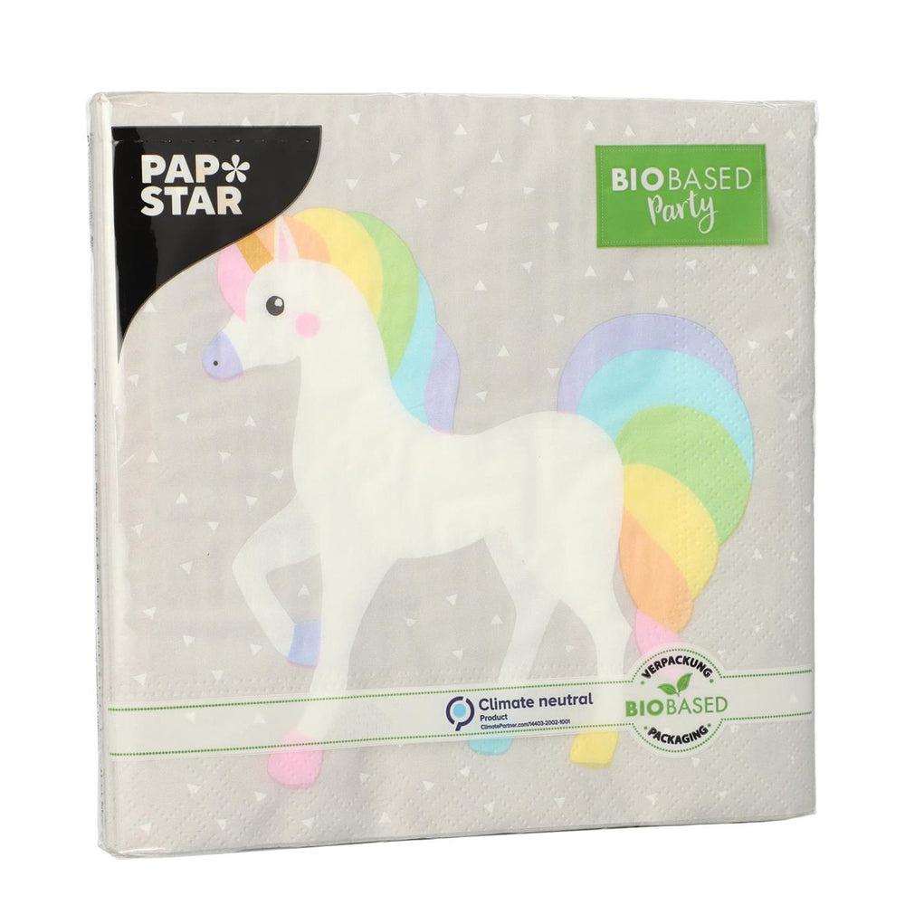 Papstar set a 20 servetten unicorn 3-laags 33x33cm