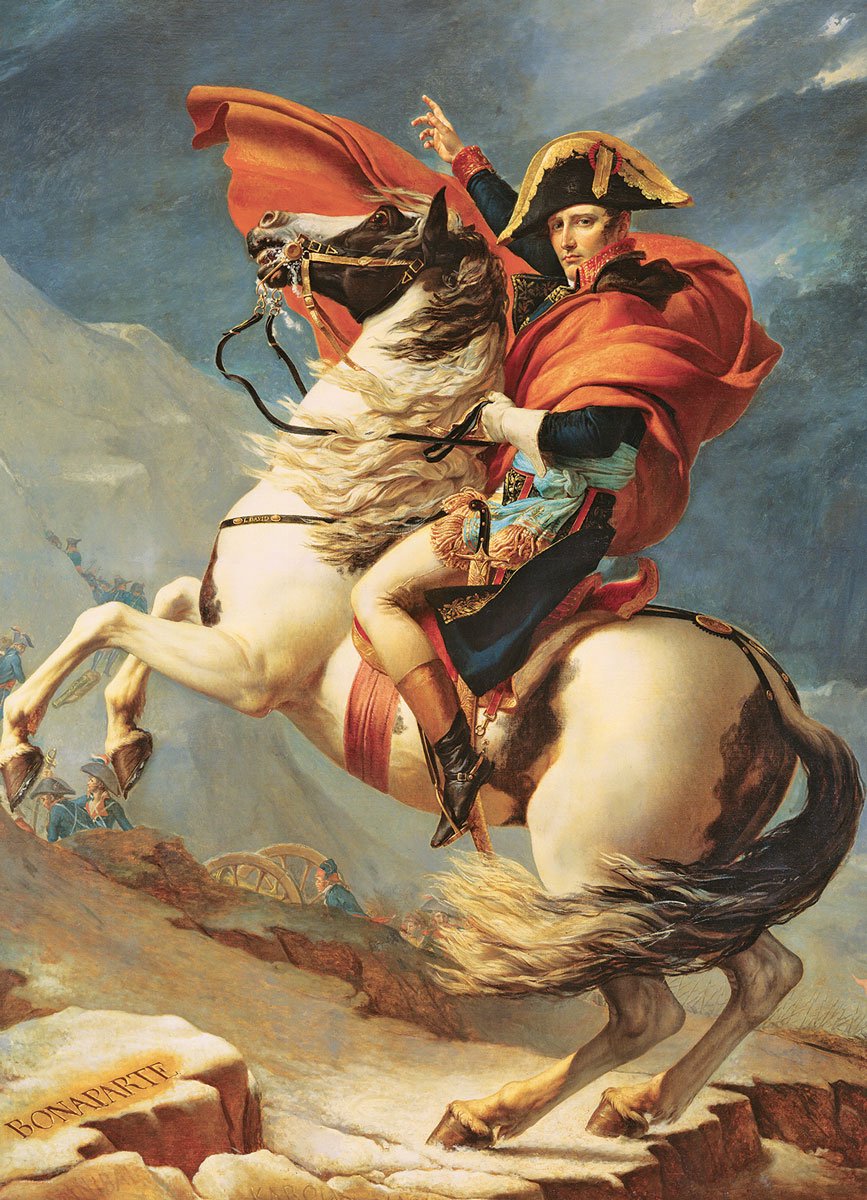 Eurographics - bonaparte steekt de alpen over [bonaparte franchissant le grand-saint-bernard] - jacques-louis david - 1000 stukjes 68×48cm (b×h) - fine art legpuzzel