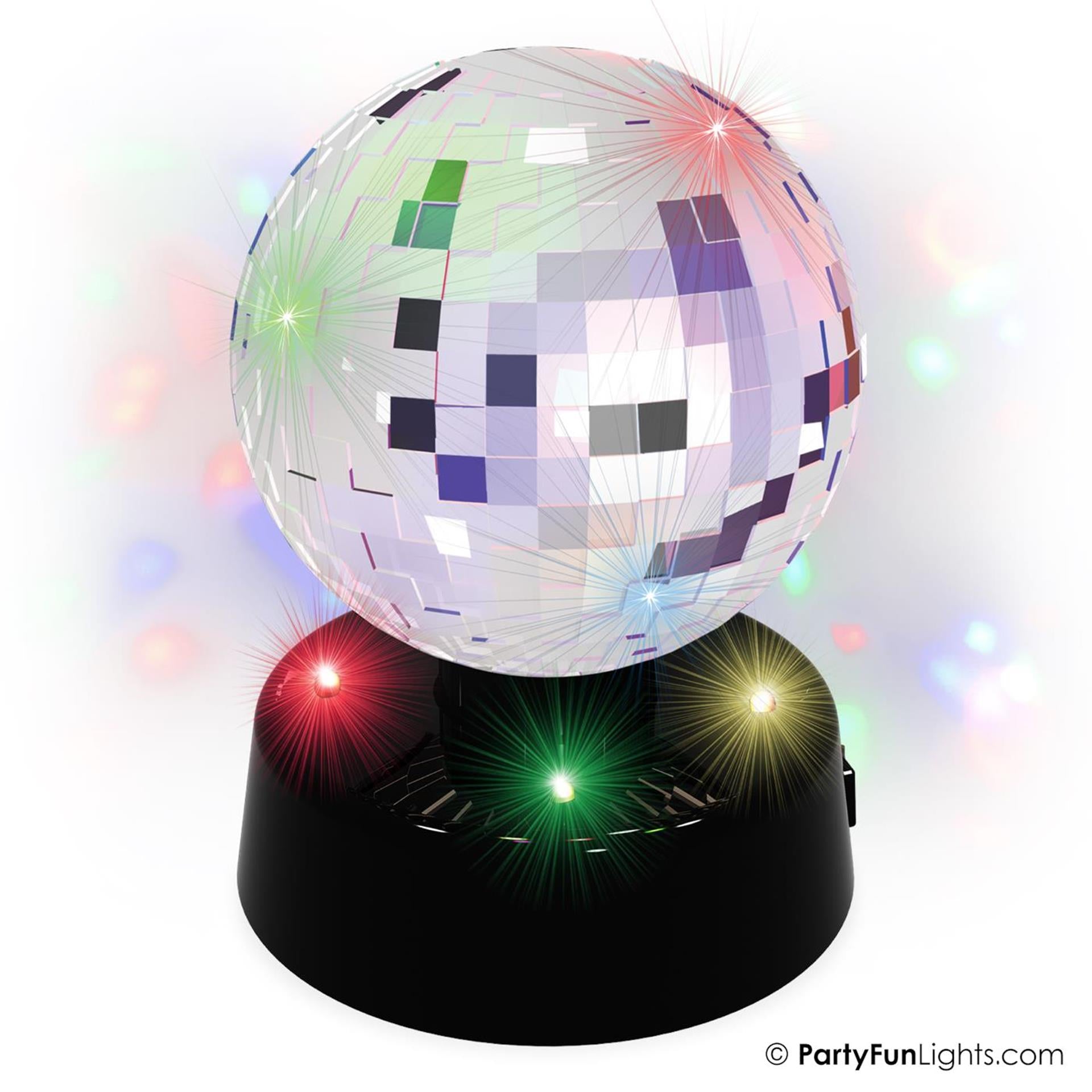Partyfun lights tafellamp discobal mirror10cm roterend