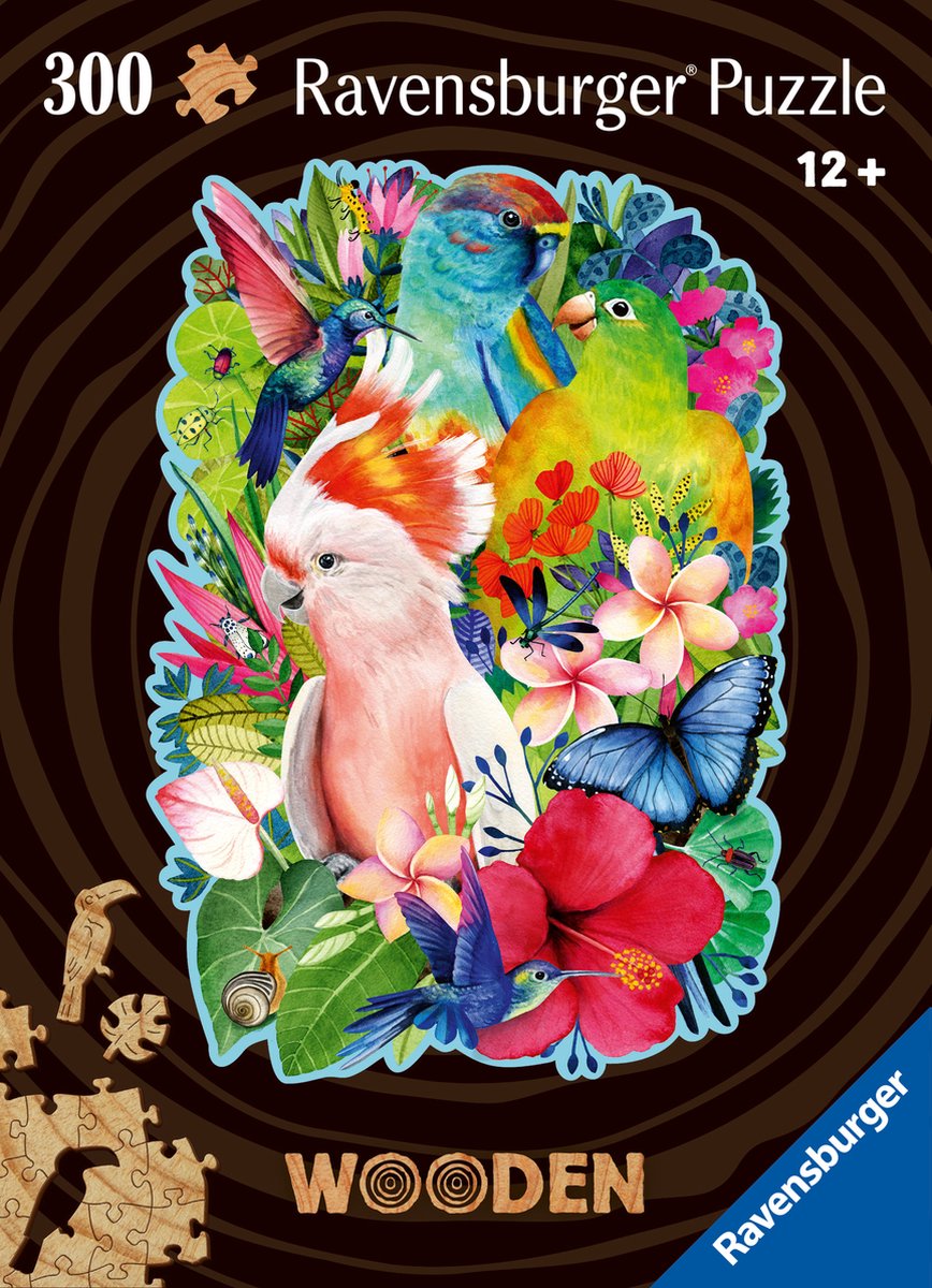 Ravensburger houten puzzel beautiful birds - legpuzzel - 300 stukjes