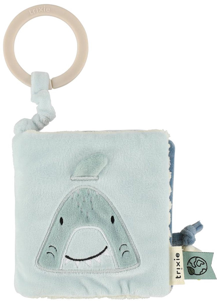Trixie sensorisch buggyboekje mr. shark â€“ 3m+ â€“ met spiegel texturen