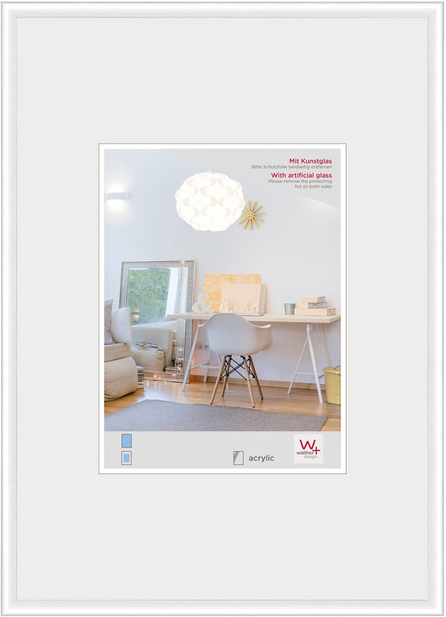 Walther new lifestyle - kunststof lijst - fotoformaat 30x40 cm - kunstglas - wit