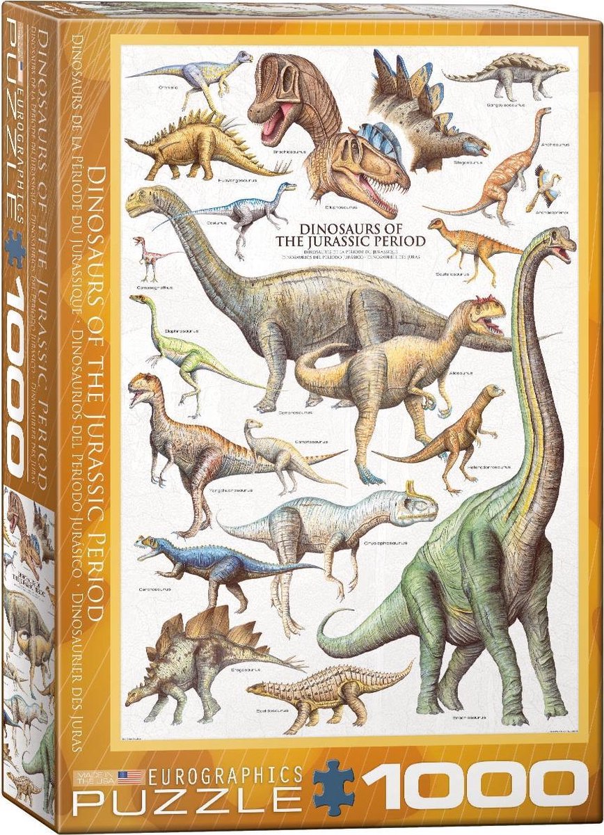 Eurographics puzzel dinosaurus legpuzzel - 1000 stukjes karton.