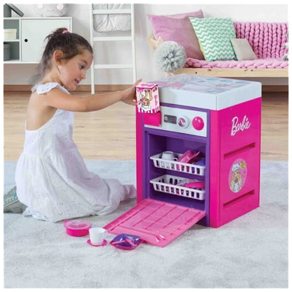 Dolu barbie vaatwasser + geluid roze