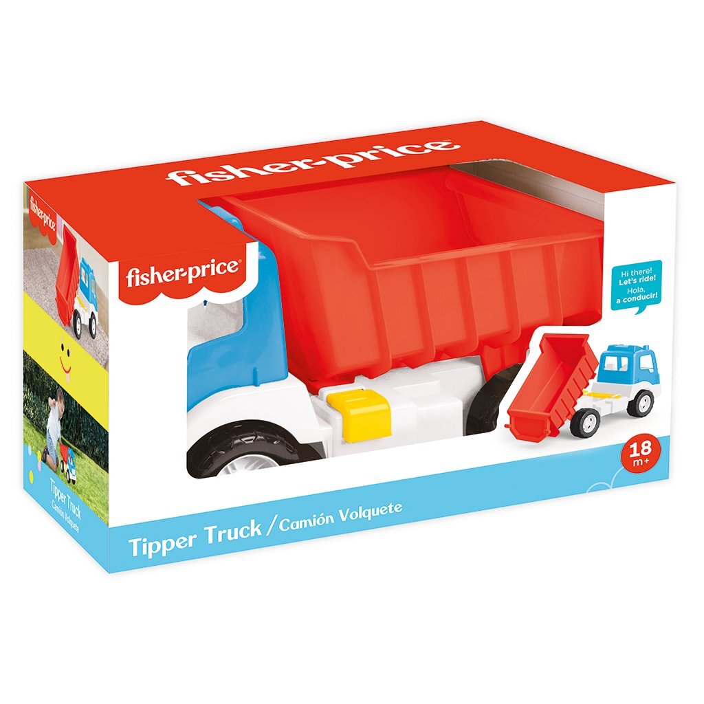Dolu fisher price kiepwagen wit blauw rood