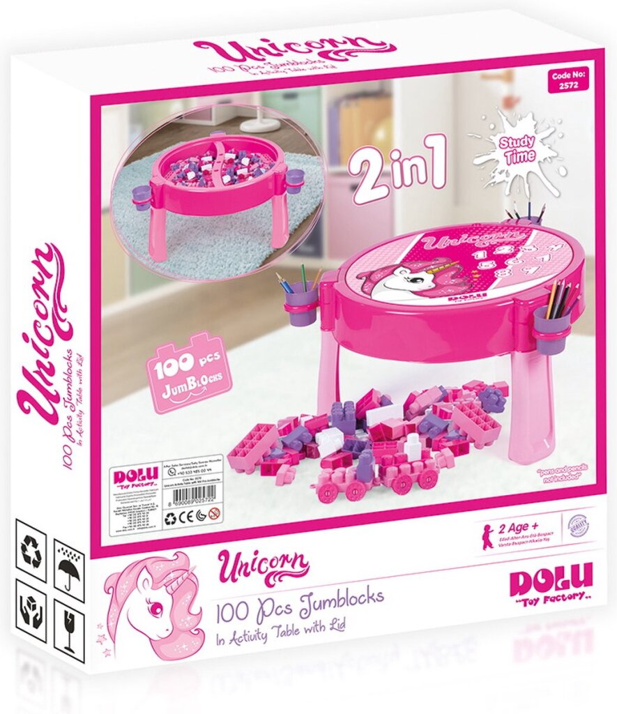 Dolu unicorn activiteiten tafel inclusief 100 blokken