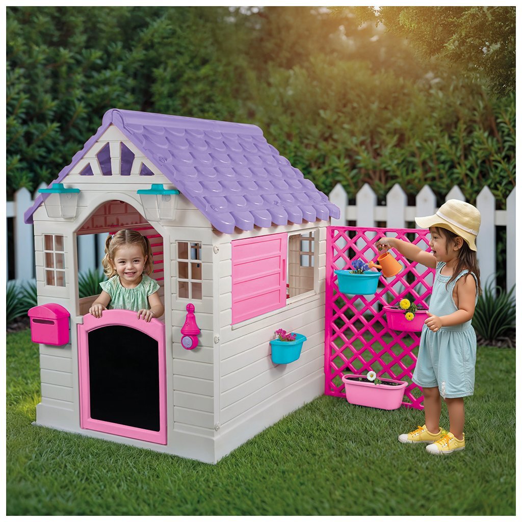 Dolu tuin speelhuis 140x127x107,5 cm + geluid roze paars