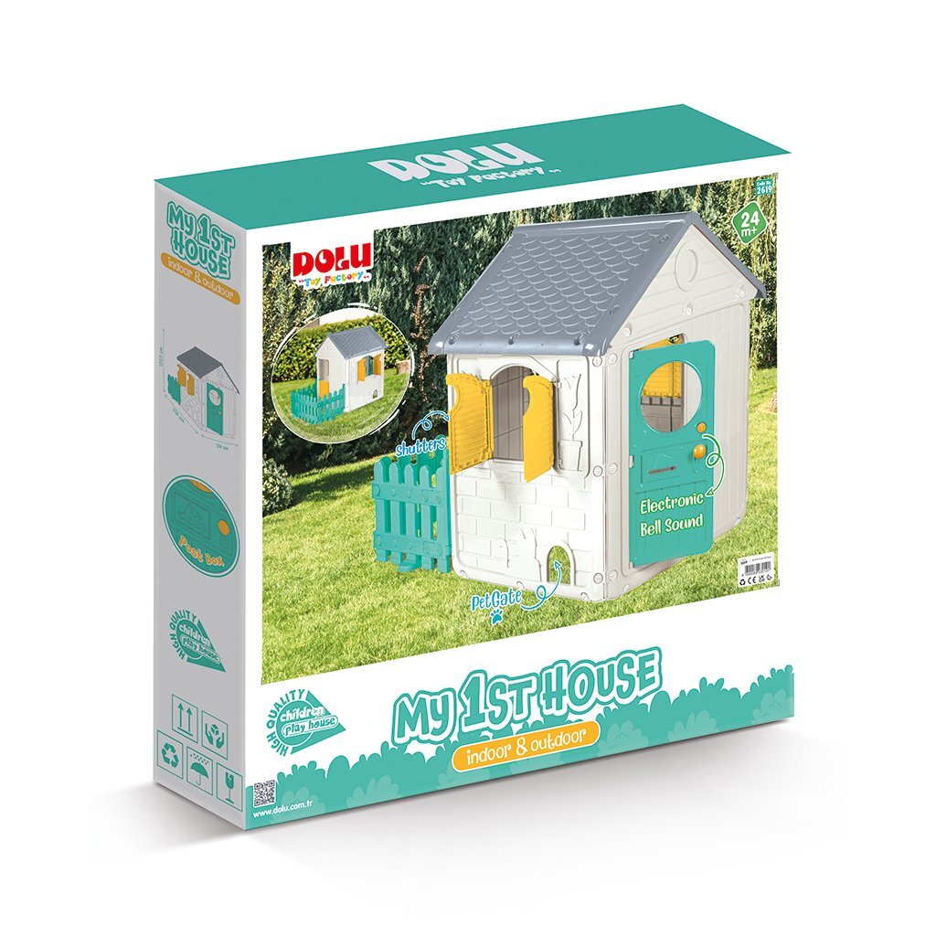Dolu speelhuis 122,5x104x156 cm + geluid wit groen grijs geel