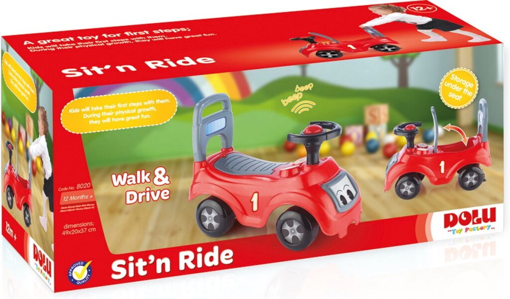 Dolu zitrit rood zwart loopauto