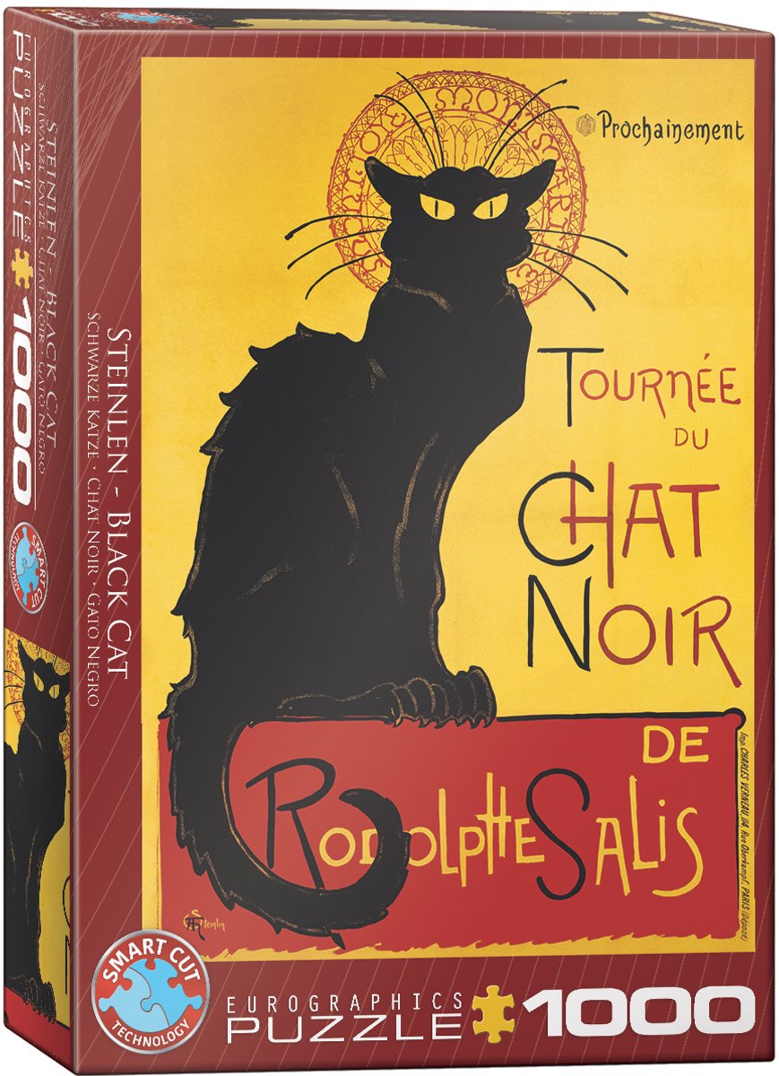 Eurographics - chat noir - theophile alexandre steinlen - 1000 stukjes 48×68cm (b×h) - fine art legpuzzel