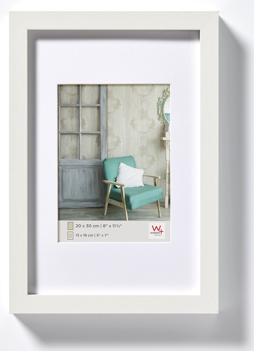 Walther stockholm - mdf houten lijst - fotoformaat 30x40 cm - wit