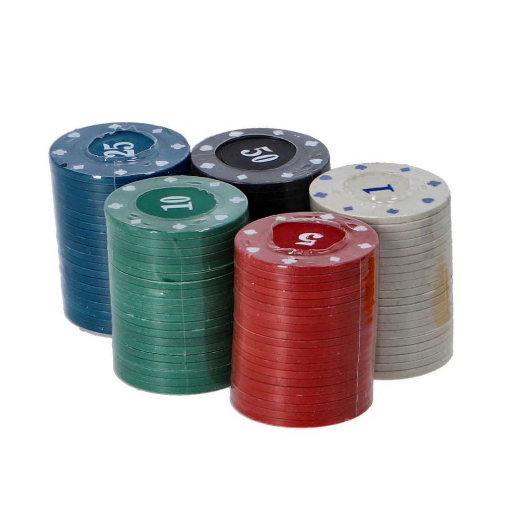 Merkloos sans marque pokerset in blik, 200-delig