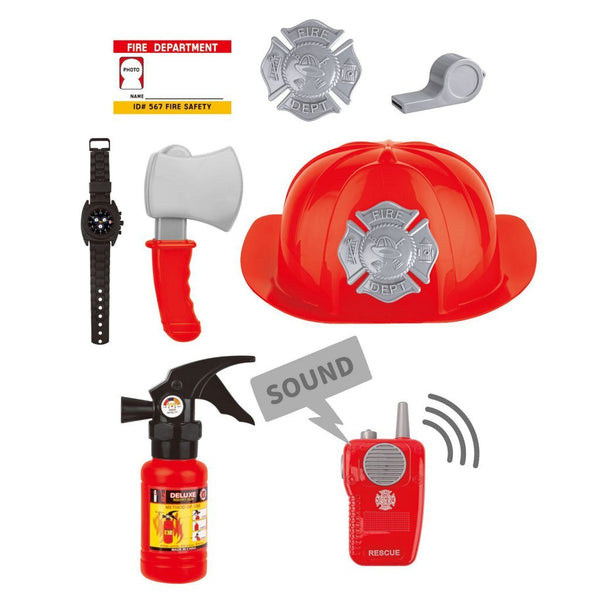 Kiddygo brandweer verkleedset speelgoed met accessoires voor kinderen.