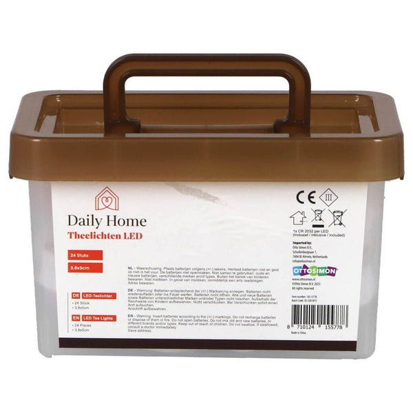 Daily home led theelichten 3.8 cm 24 stuks wit