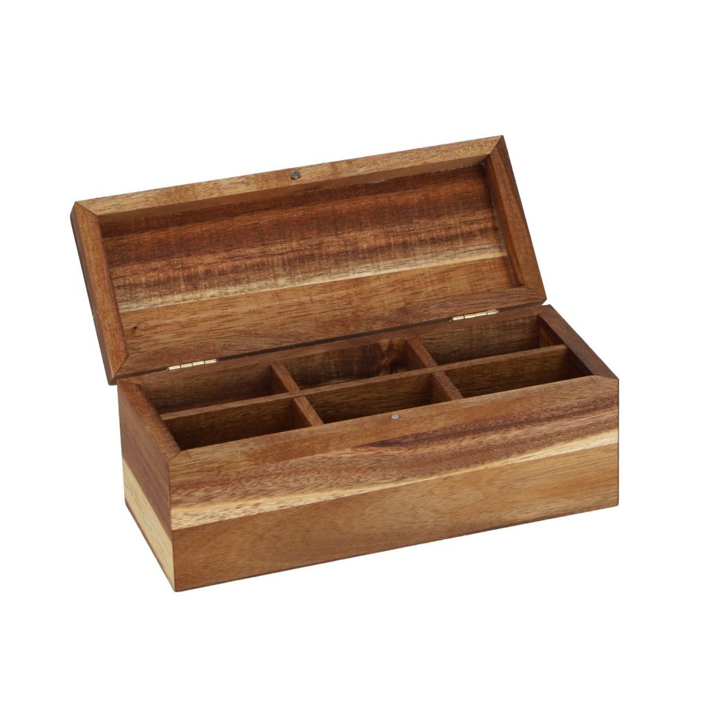 Daily home houten theedoos met 6 vakken