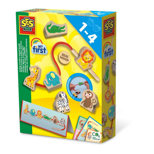 Ses my first - houten dieren kralen rijgen