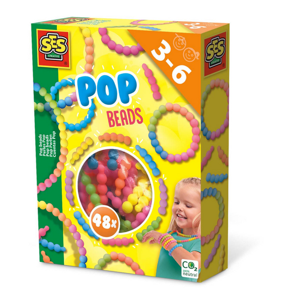Ses creative - pop beads - 48 pieces - sensory toy - making necklaces and bracelets - easy to click together - jewelry craft set from 3 years