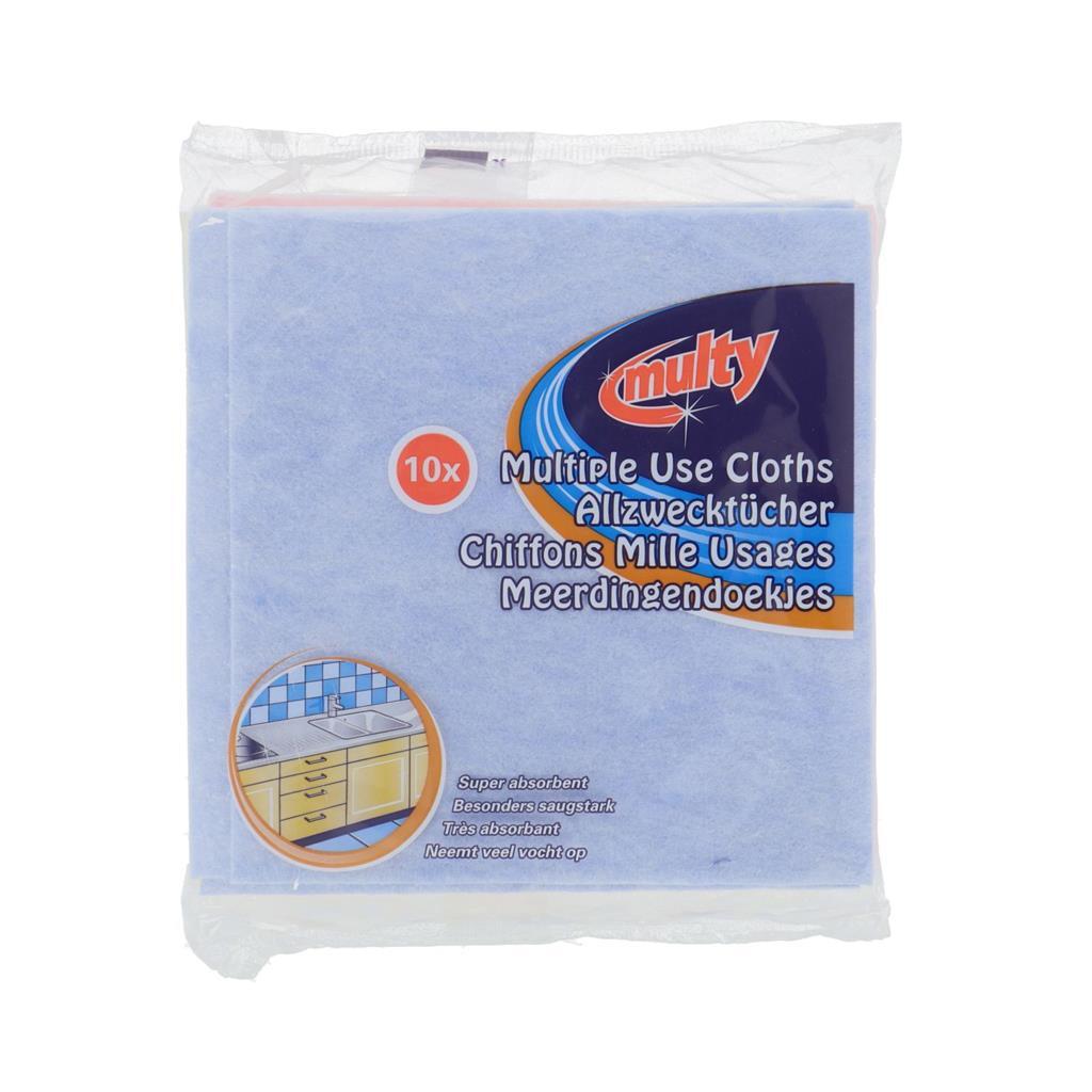 Multy viscose huishouddoekjes 10 stuks geel