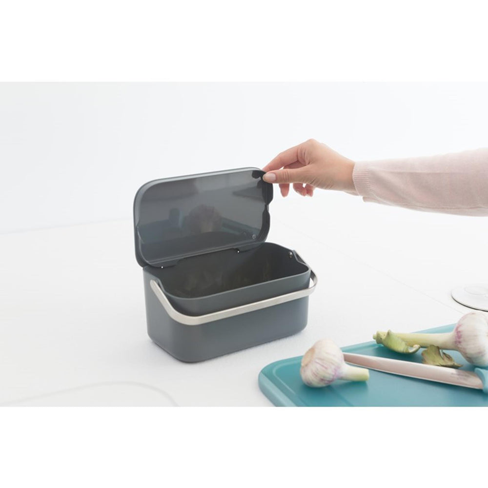 Brabantia aanrecht afvalbakje 1.8l donker grijs