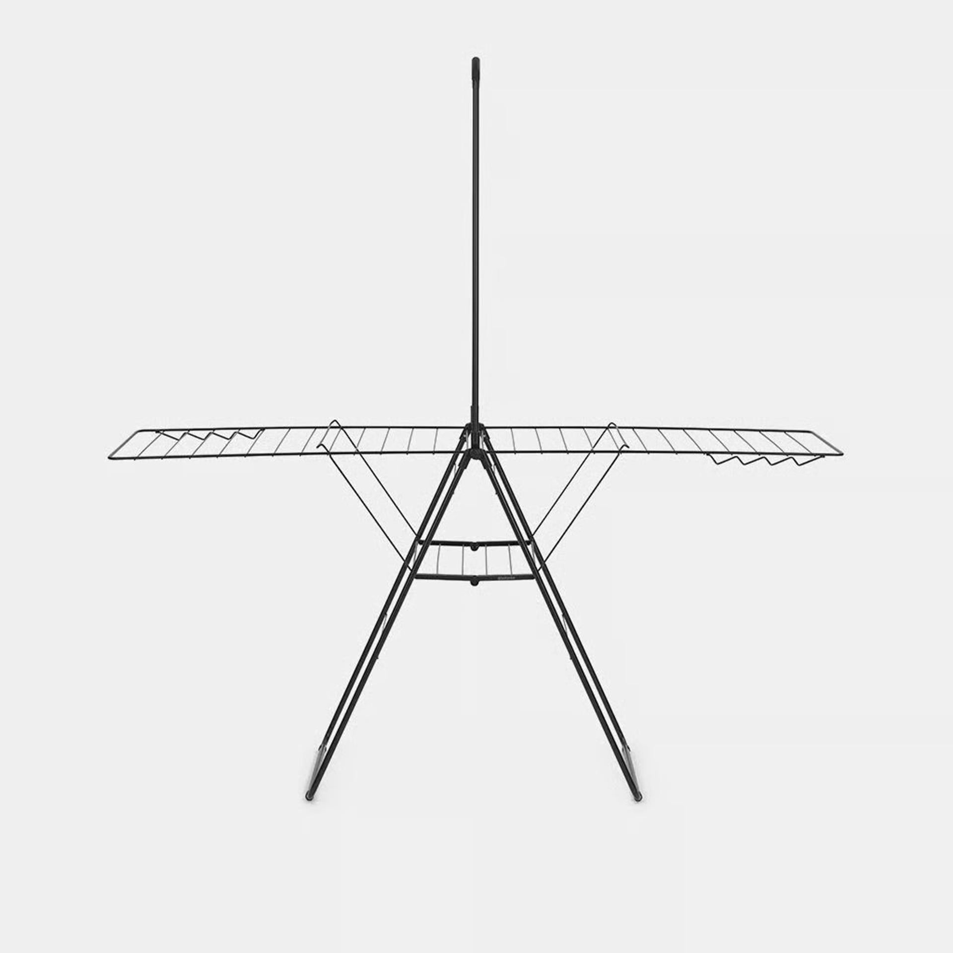 Brabantia hangon droogrek, 25 m met stang - mat zwart