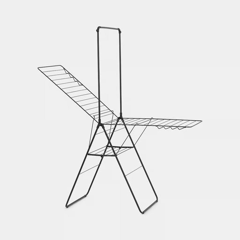 Brabantia hangon droogrek, 25 m met stang - mat zwart