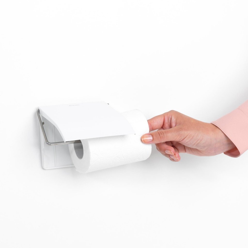 Brabantia renew toiletrolhouder met klep - wit