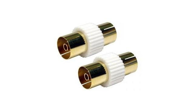 Philips swv3259 pal vergulde doorvoeraansluiting female-female 2stuks