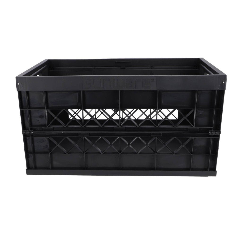 Sunware square vouwkrat 45l - heavy duty boodschappenkrat - zwart