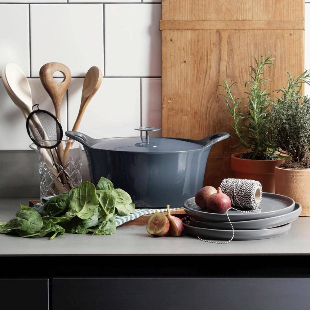 Cuisinox volcan gietijzeren braadpan 29 cm denimblauw
