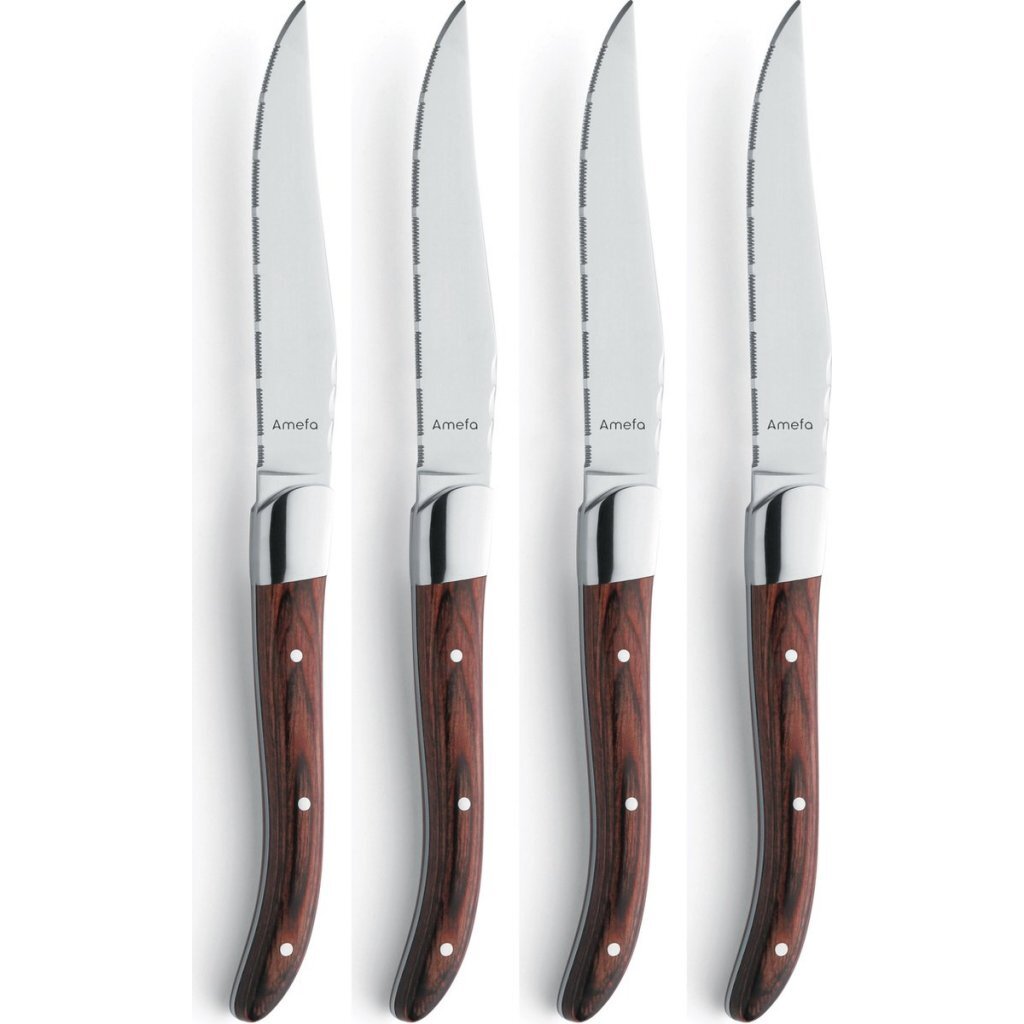 Amefa royal steak steakmessen 4 stuks maroon brown