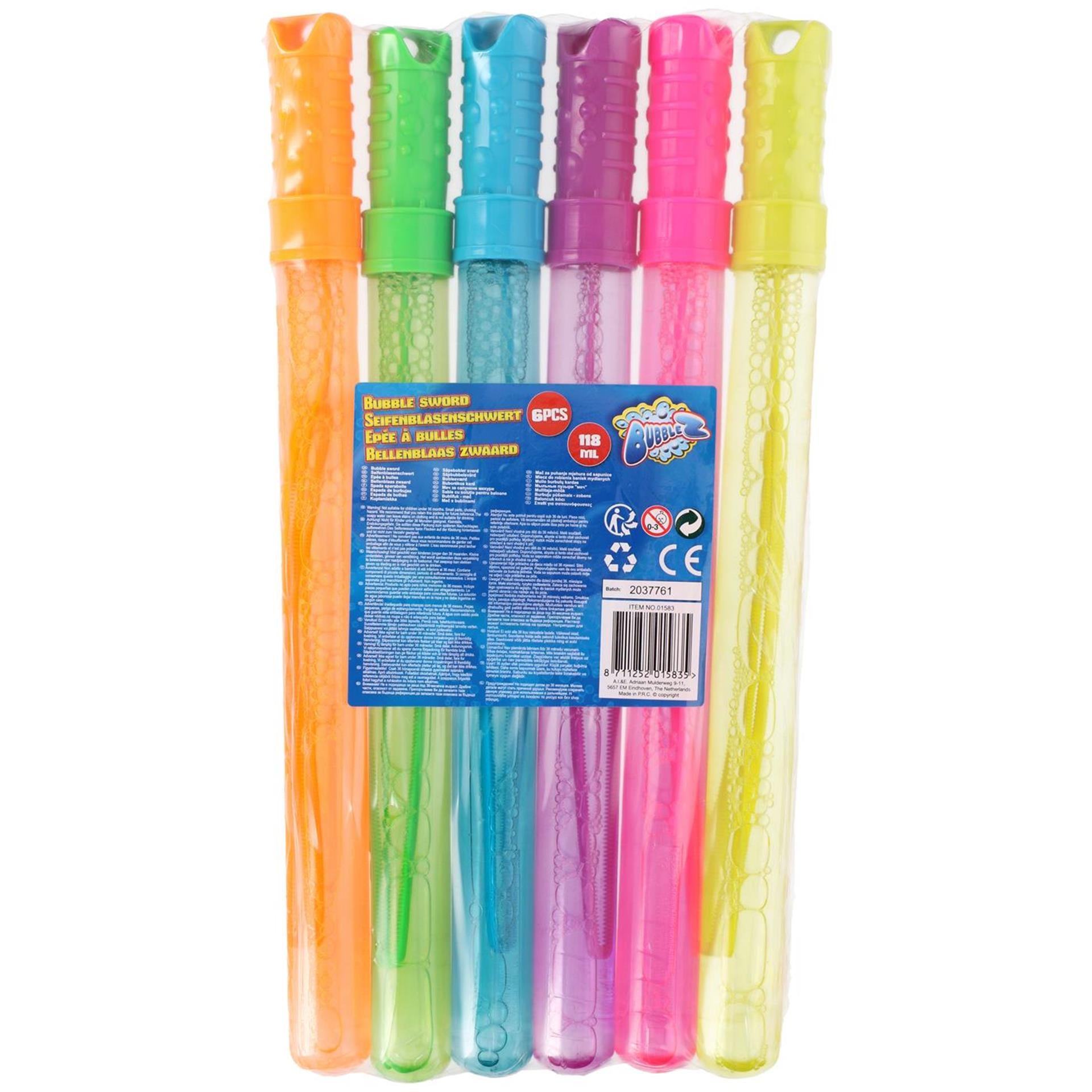 Bellenblaas zwaardset 6-delig 34cm 118ml