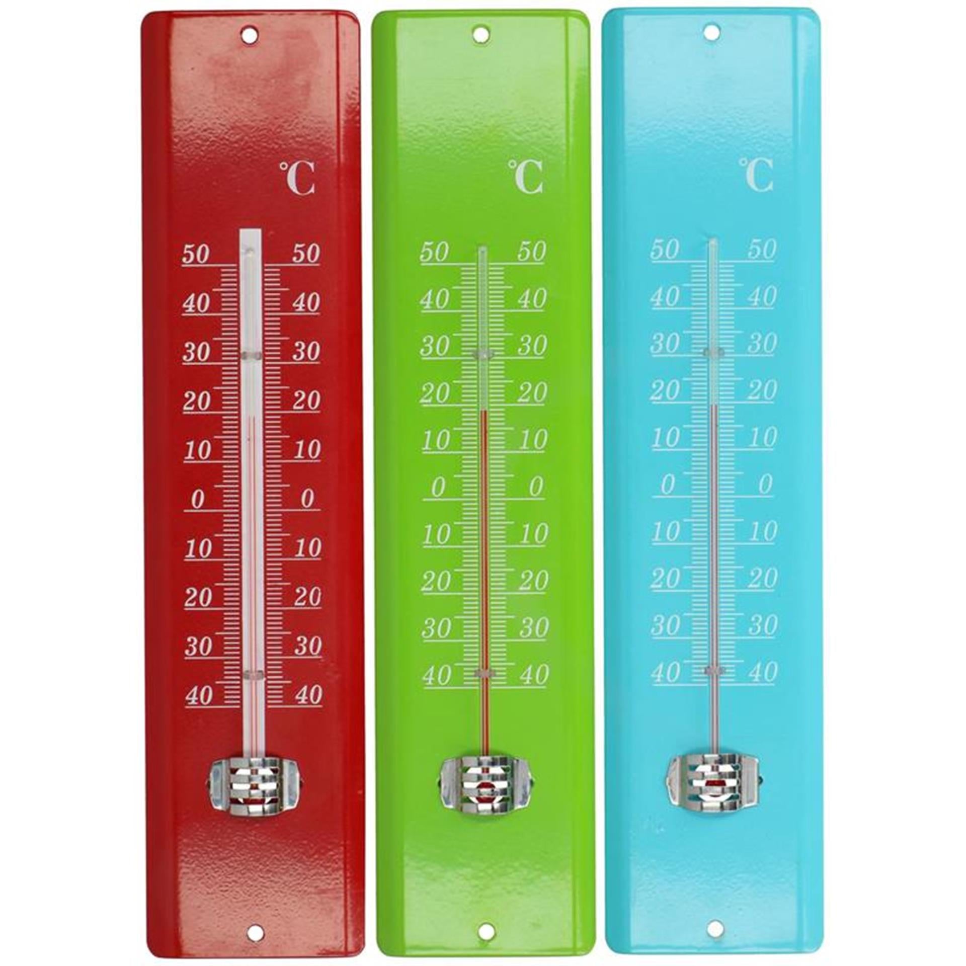 Kinzo thermometer metaal 29,5x7x2cm