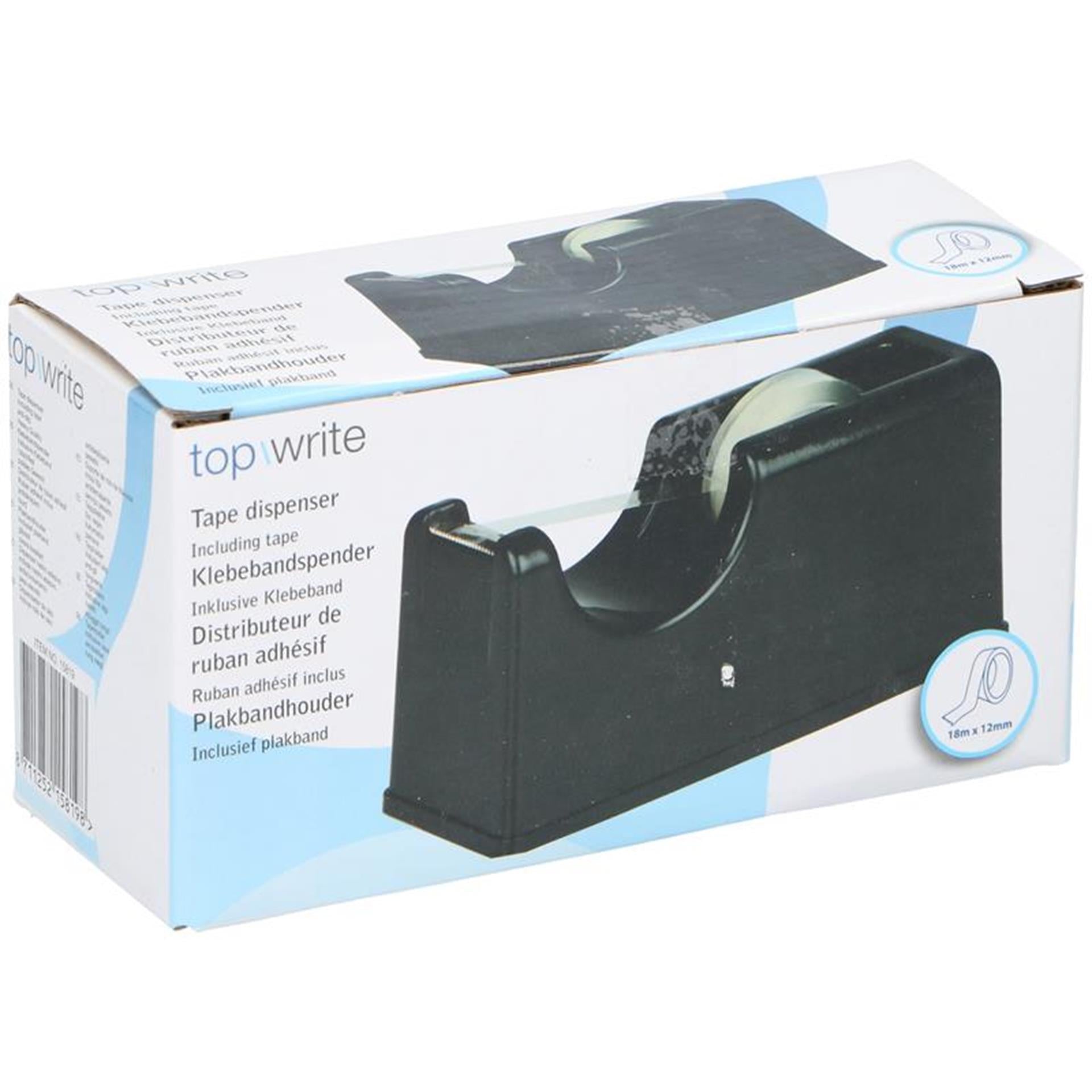 Top write plakbandhouder 15x5,8x7,5cm pl