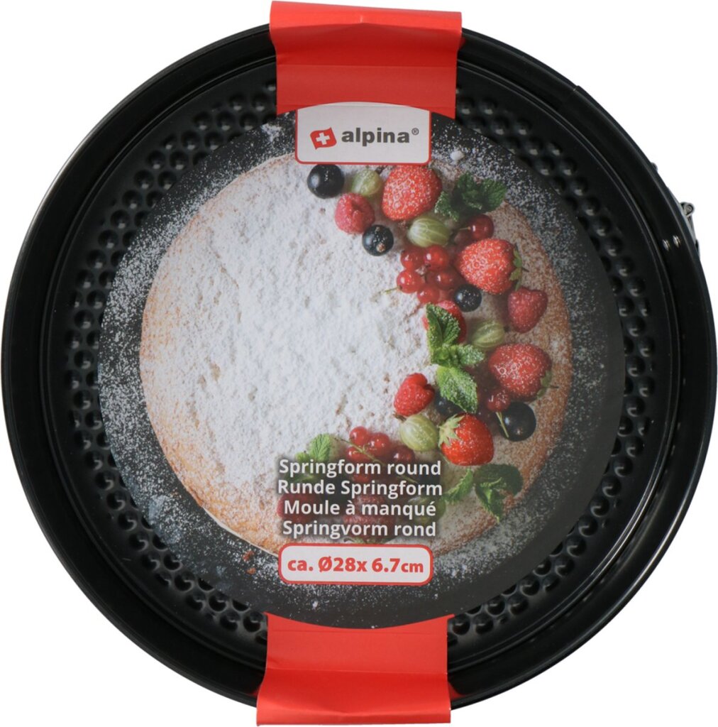 Alpina springvorm anti-aanbaklaag metaal 28x6,7cm zwart