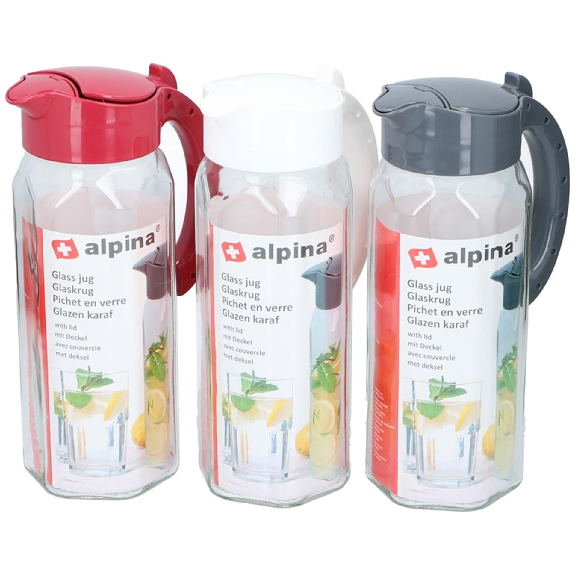 Alpina karaf glas 1,5l met deksel