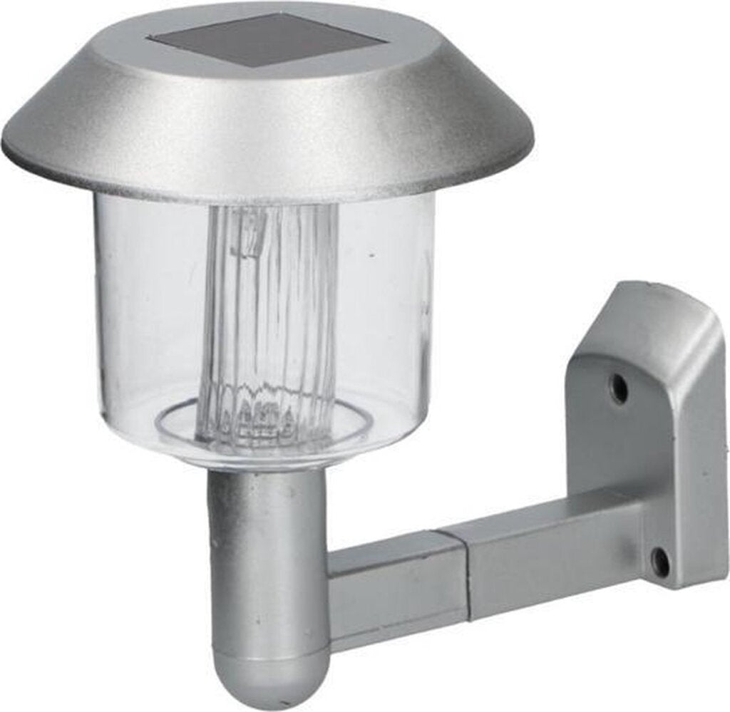 Grundig wandlamp solar led 14 x 9,5 x 12 cm staal zilver