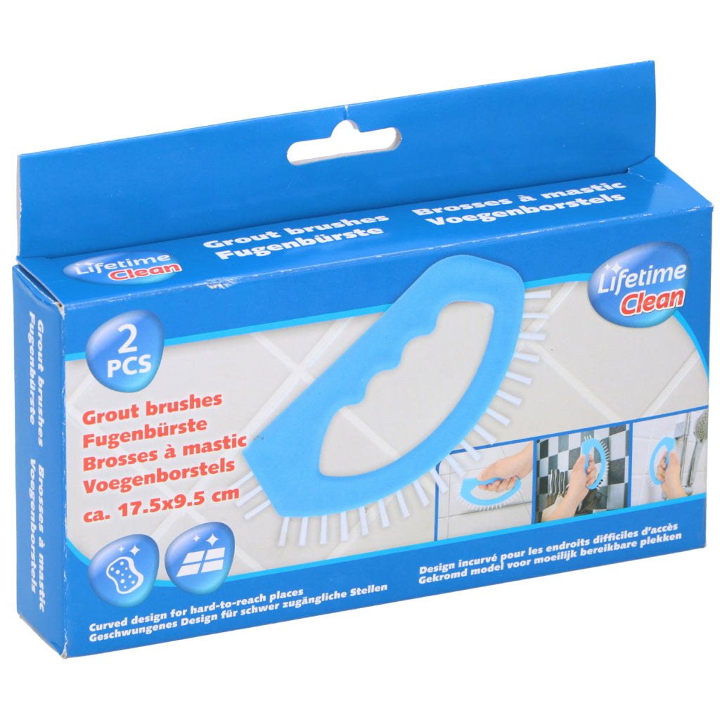 Levenslange schone voegenborstel 2 stuks blauw wit