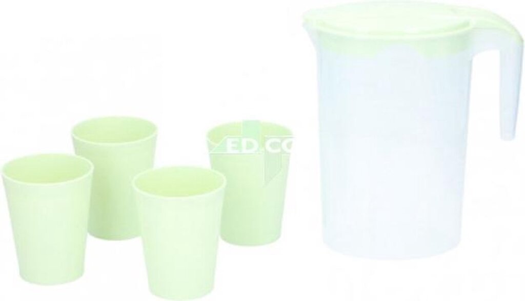 Cuisine elegantie kan met bekers 22 x 20 cm groen 5-delig