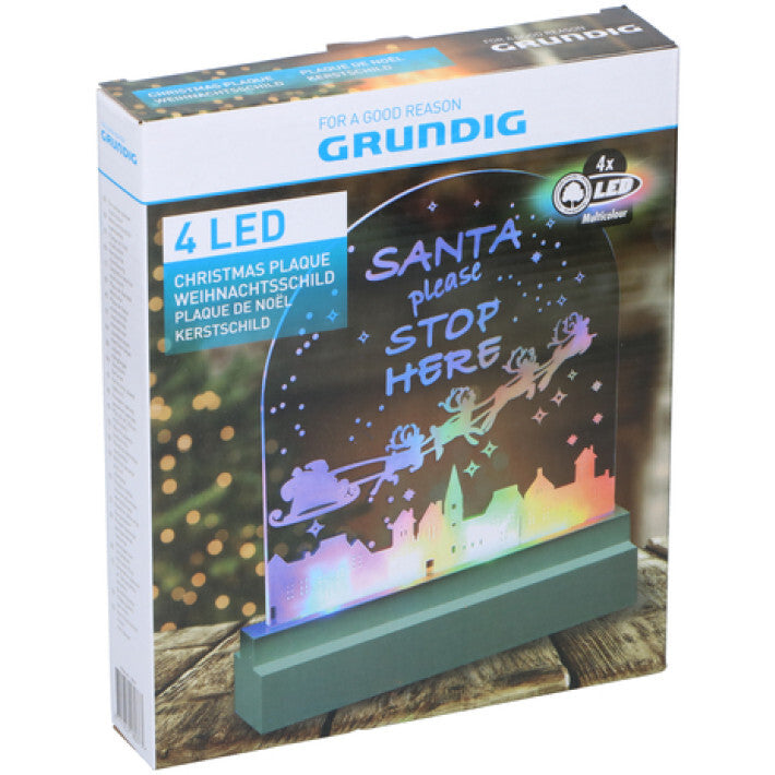 Grundig kerstschild leidde meerkleurig