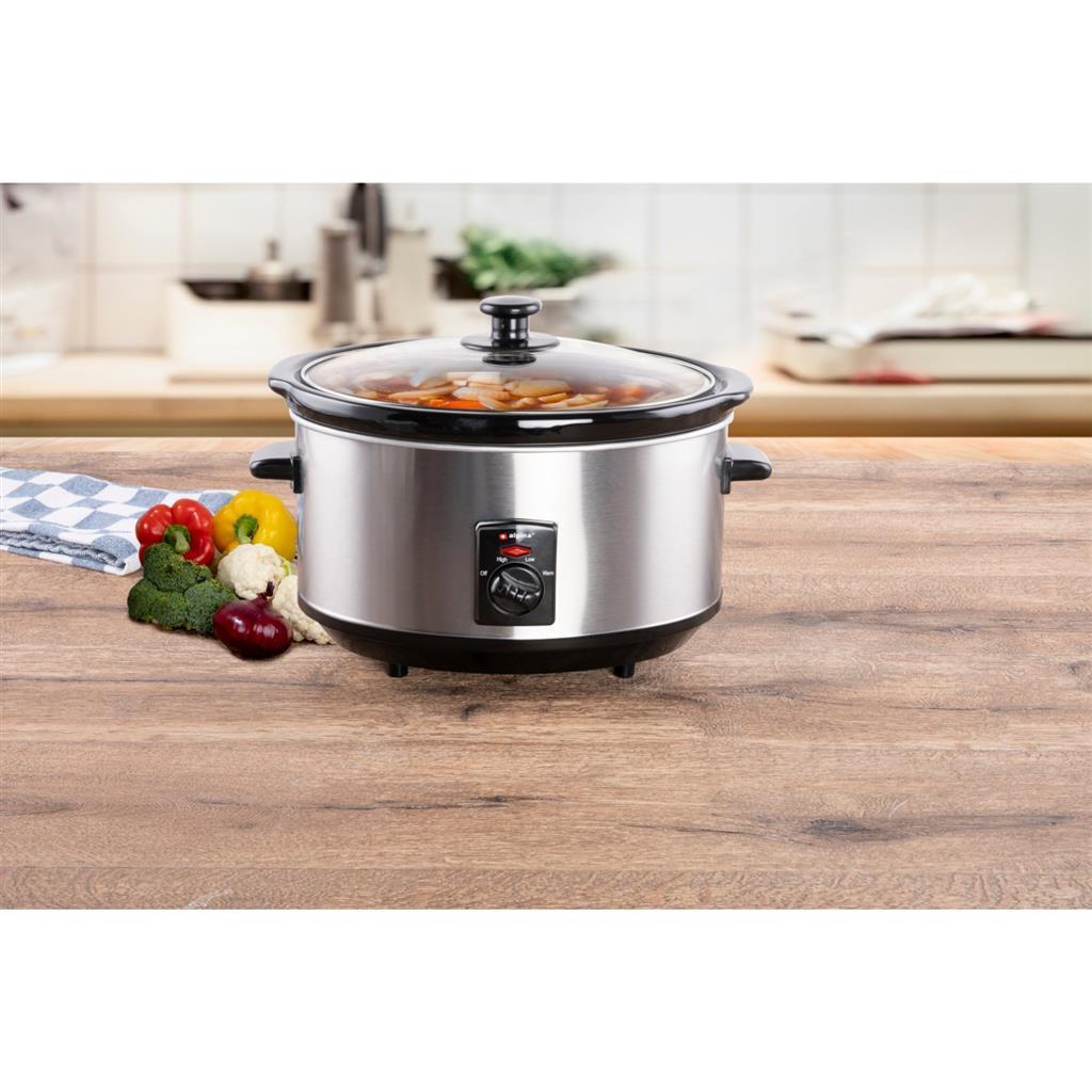 Alpina slowcooker 3,5l 240w RVS zwart