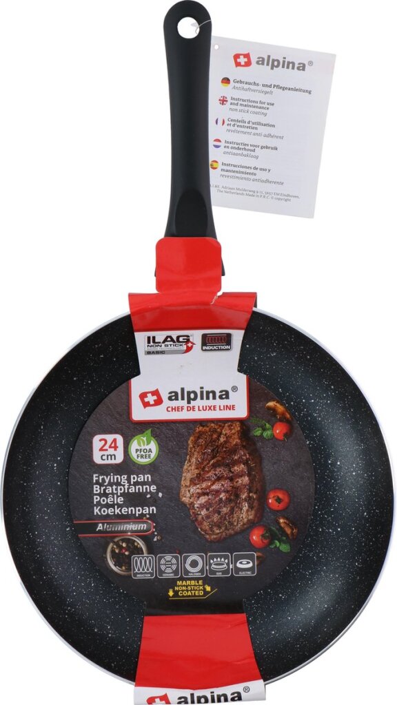 Alpina enorme bakpan alle warmtebronnen pfoa-vrij anti-aanbaklaagje gemarmerd oslash;24cm
