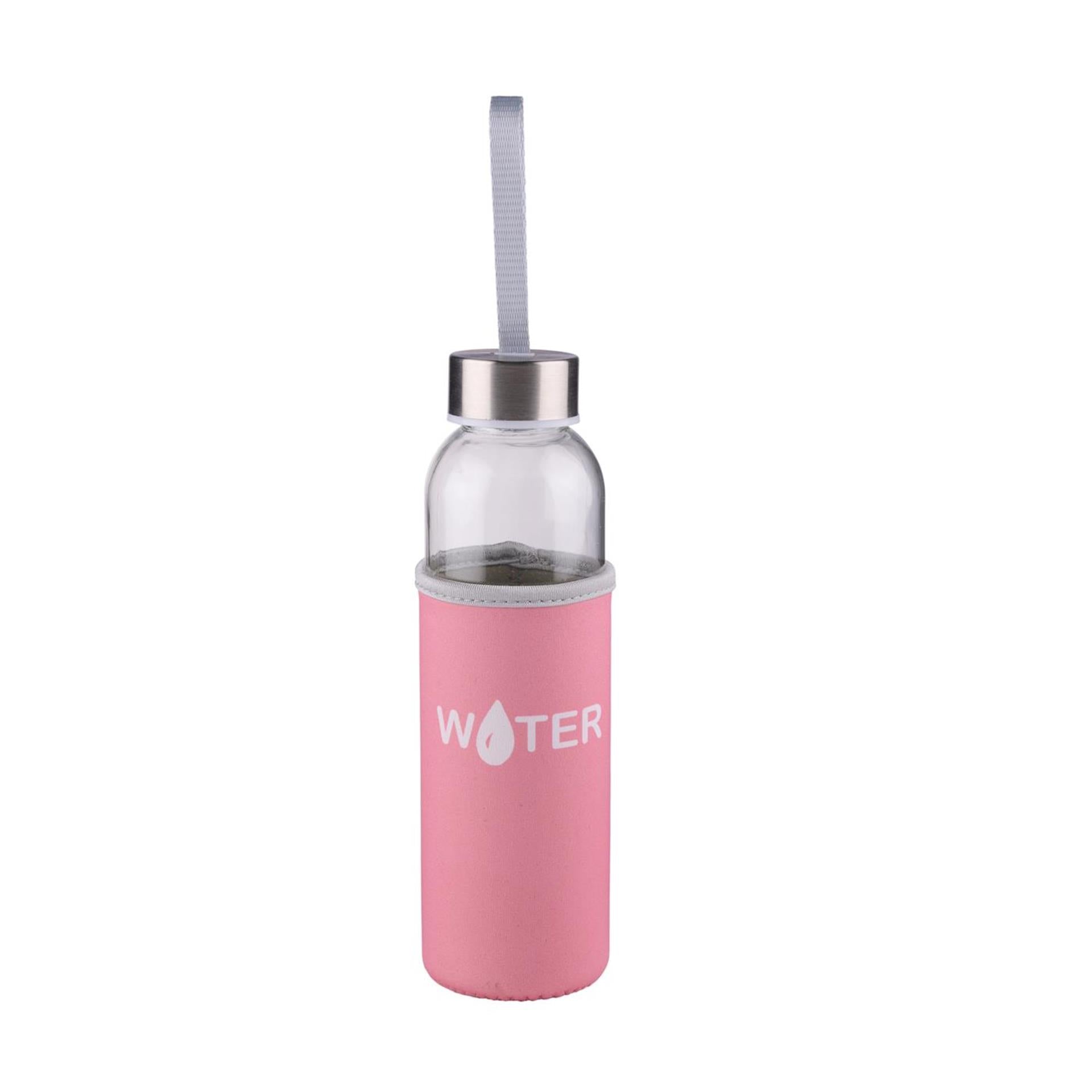 Alpina drinkfles glas 500ml + effen hoes