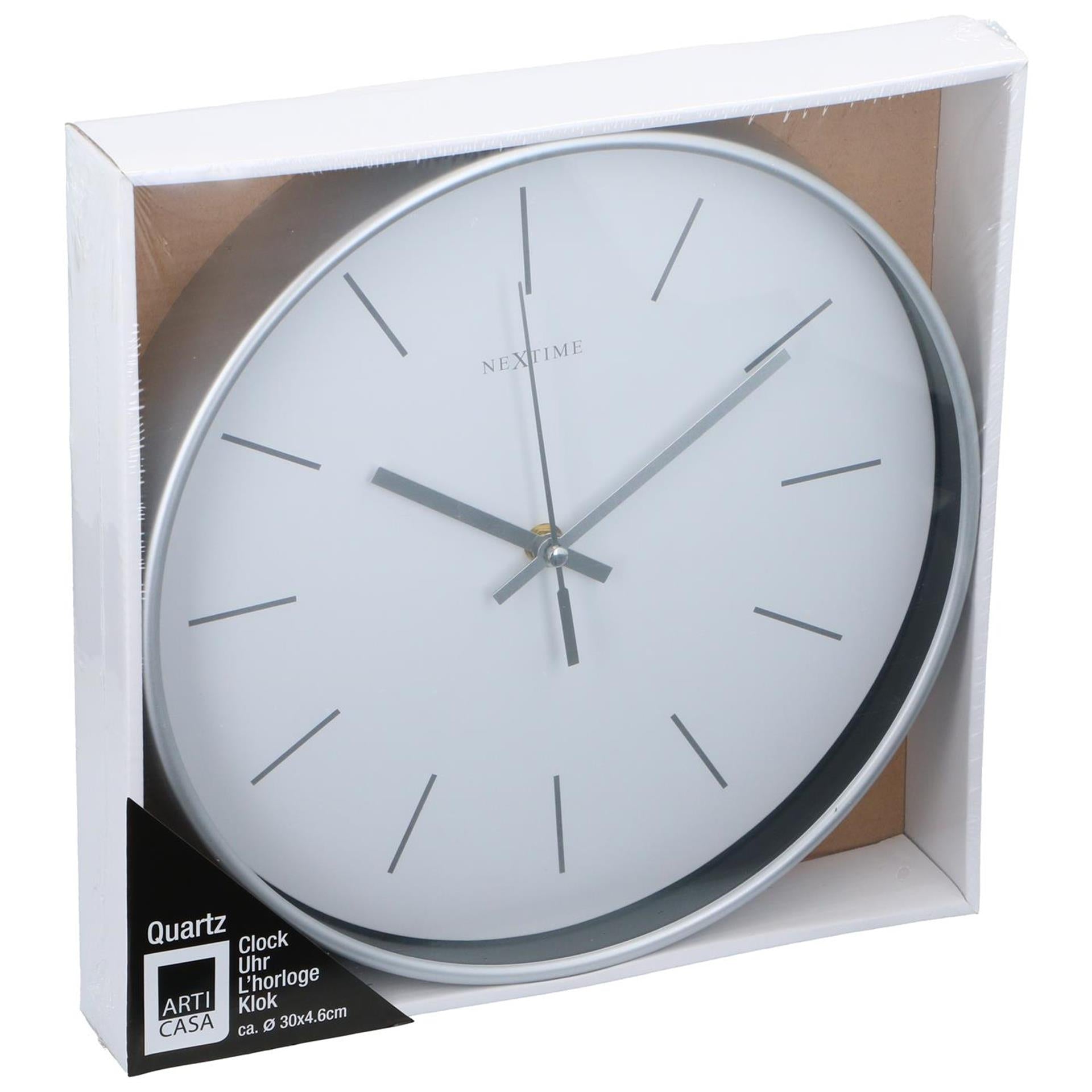 Wandklok dia30cm kunststof