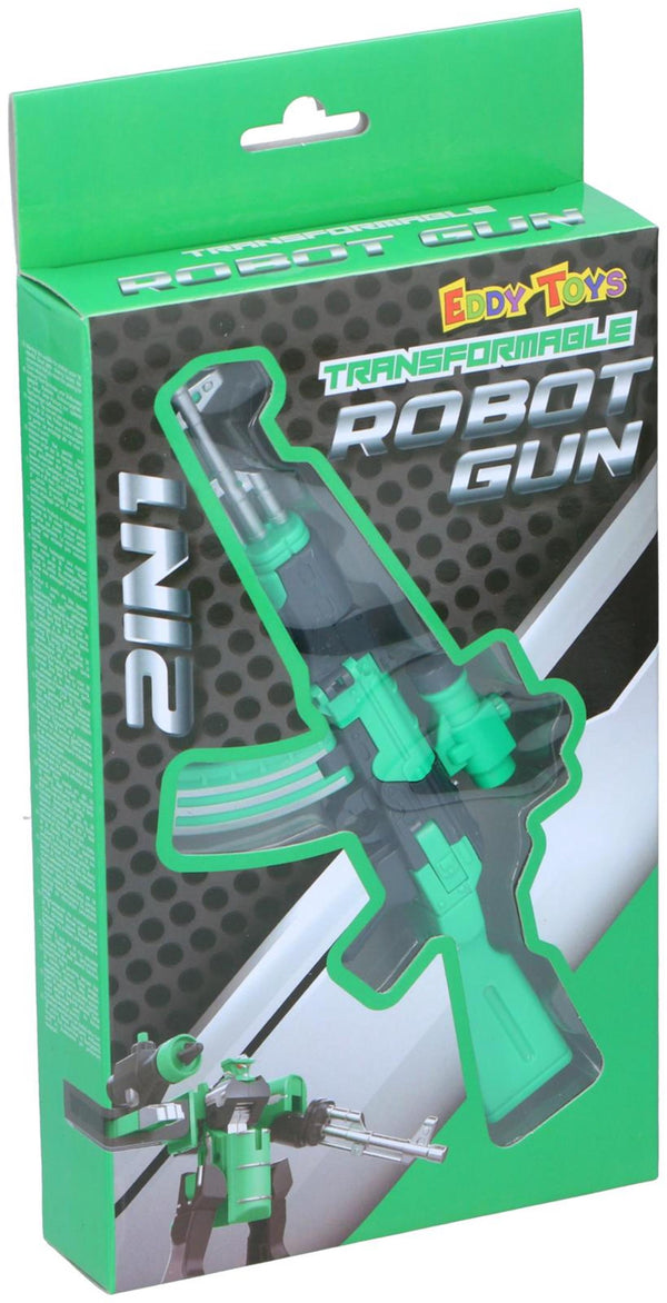 Eddy toys transformer robot gun 2-in-1 - verandert van robot naar geweer - ideaal voor fantasierijk en creatief speelplezier - compact en licht ontwerp - afmetingen 20x2x8 cm - kleur rood zwart