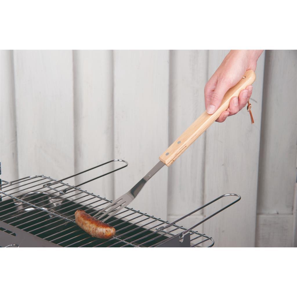 Bbq collectie vleesvork luxe 41 cm eiken RVS