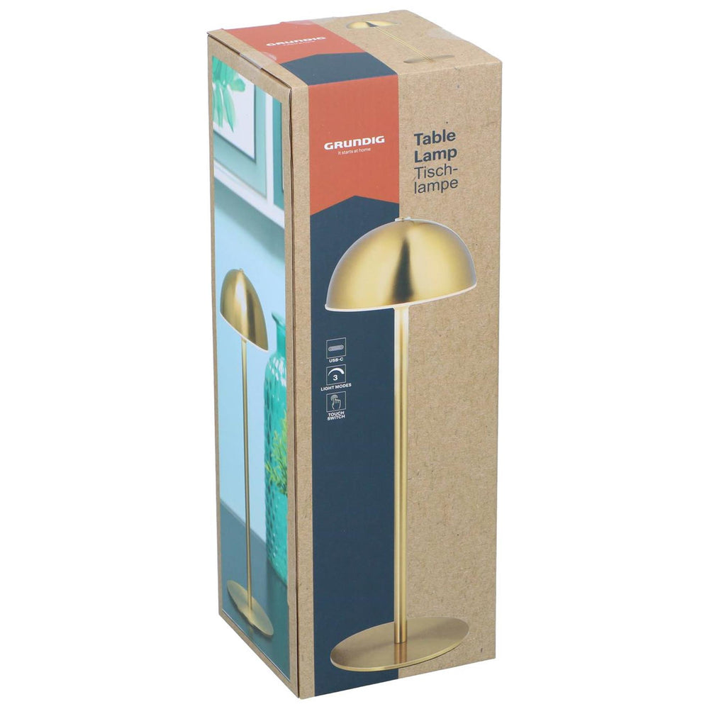 Grundig tafellamp goudkleurig usb-c oplaadbaar 32x10cm