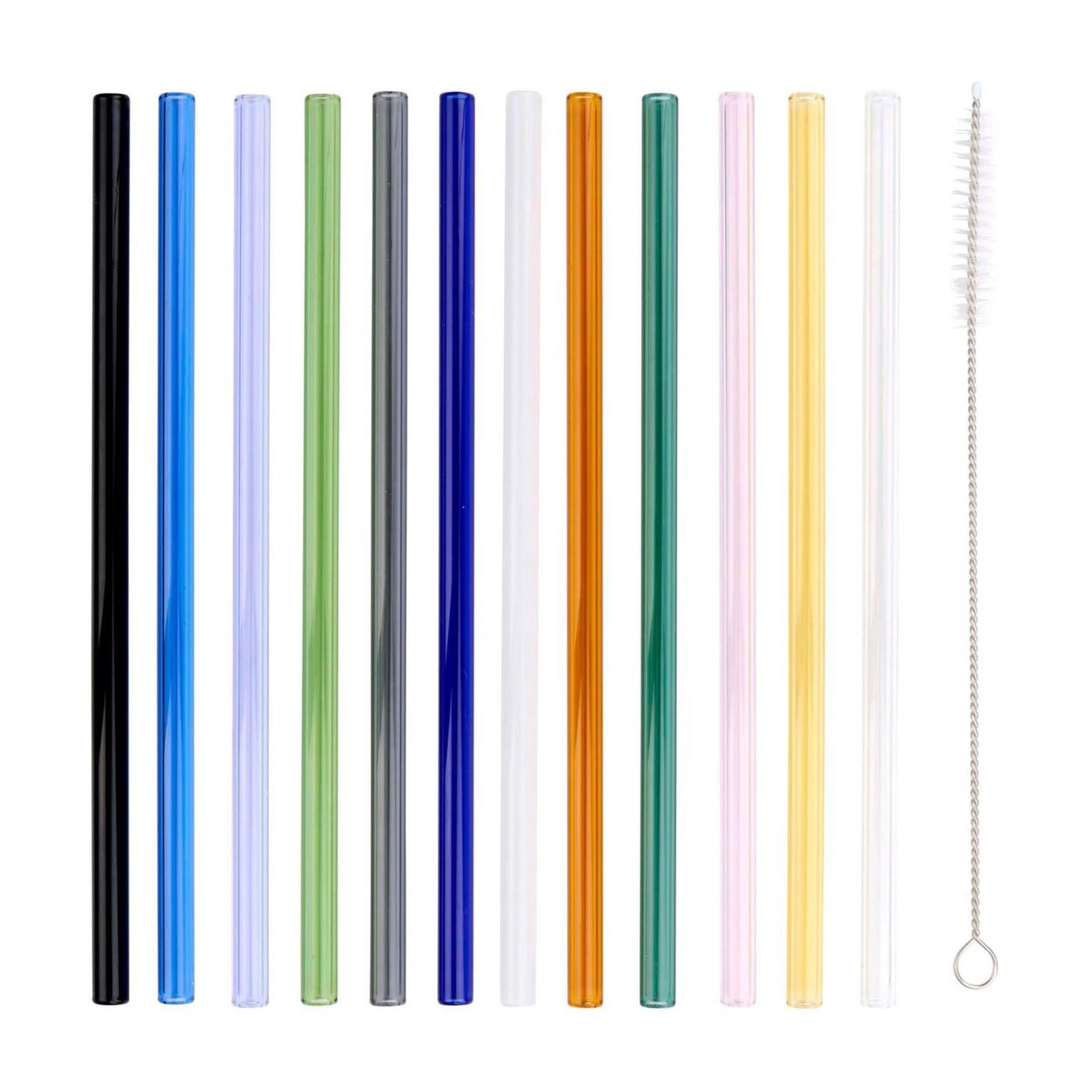 Alpina gekleurde rietjes glas 13-delig