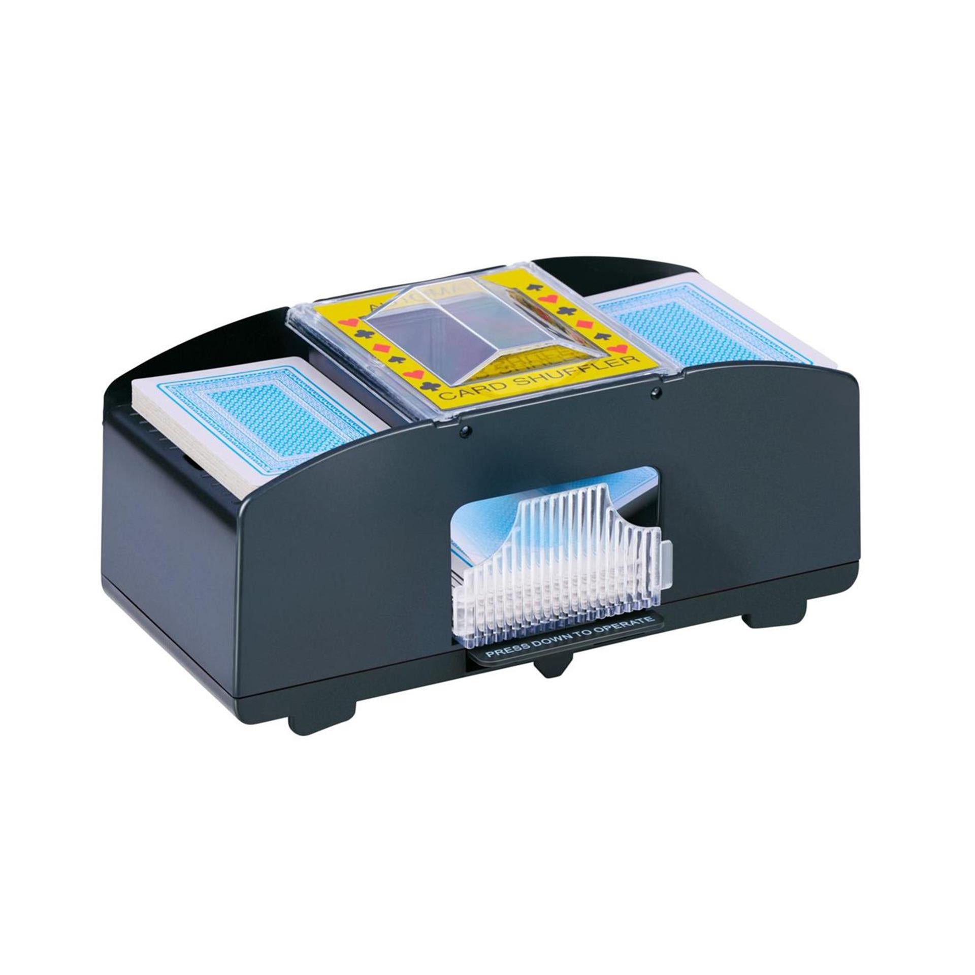 Lifetime games kaartenschudmachine automatisch - elektrische card shuffler voor 2 decks - kaartschudder op batterijen - spelaccessoire voor poker, bridge en rummikub - zwart